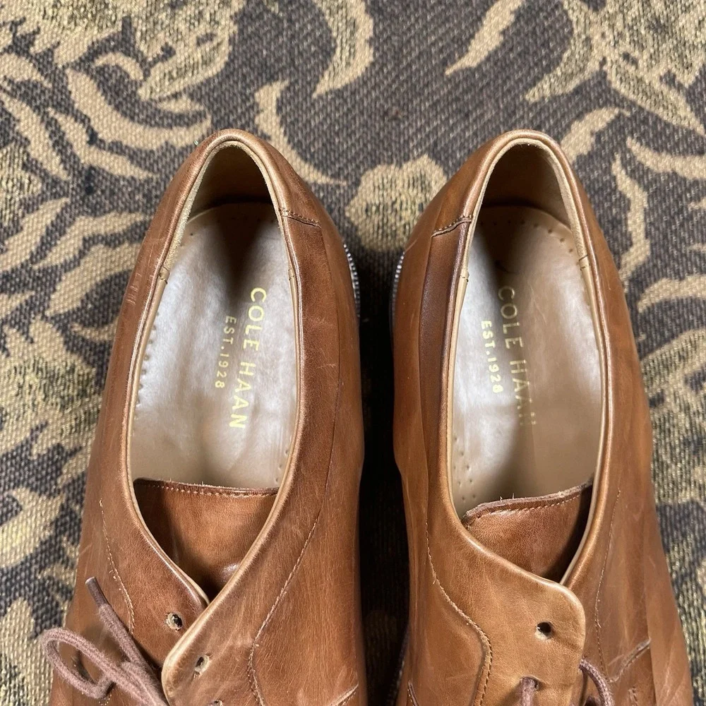 Cole Haan Shoes Mens 10.5 M Grand OS Oxford Brown Leather Cap Toe Warren C20153